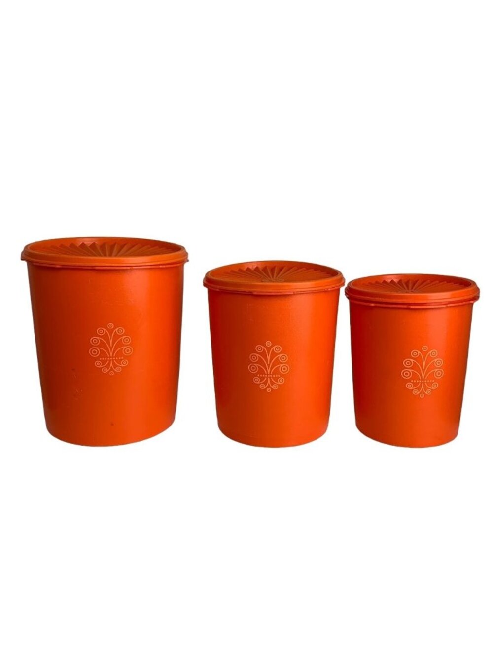 Vintage Orange Tupperware Canister Set of 3